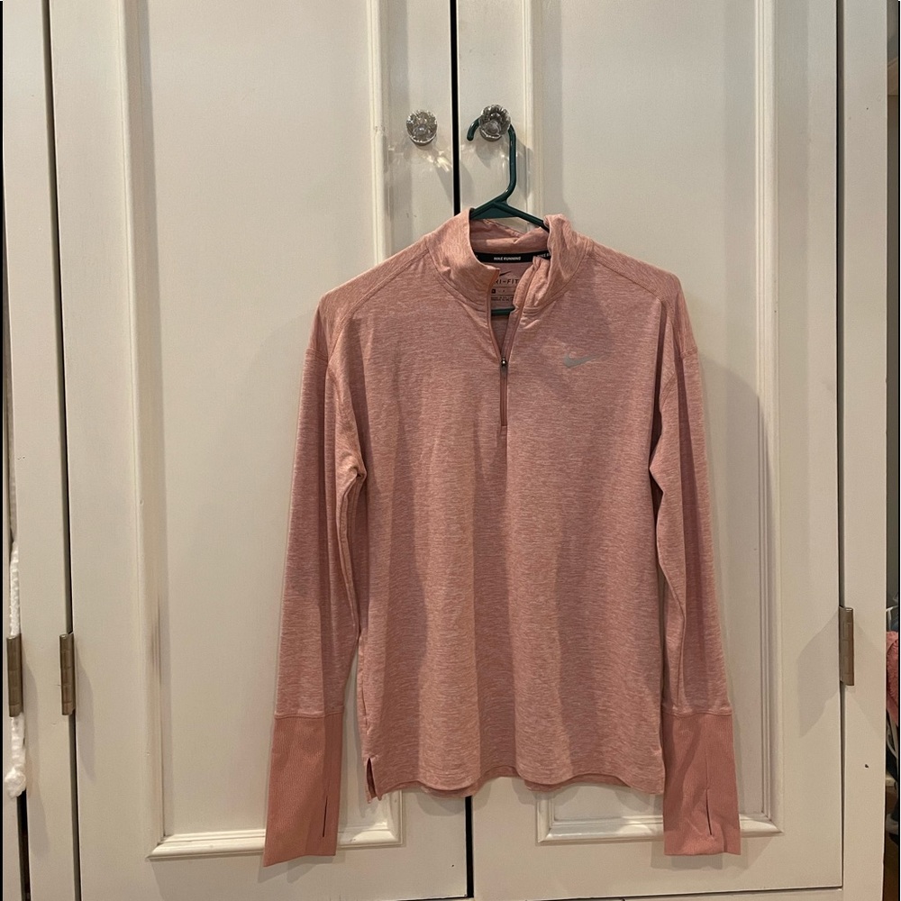 pink nike dri-fit pullover quarter zip